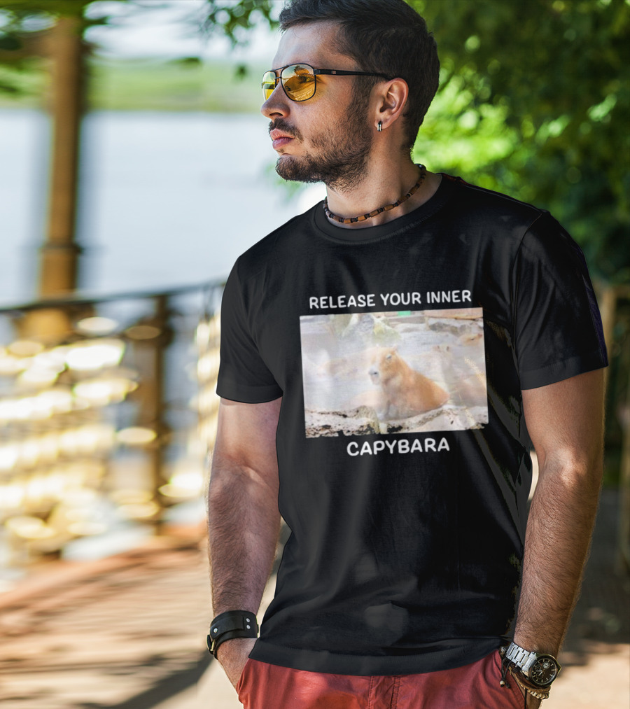 Gaijin Mommy Relaxation Vibes Release Your Inner Capybara Hot Springs T-Shirt