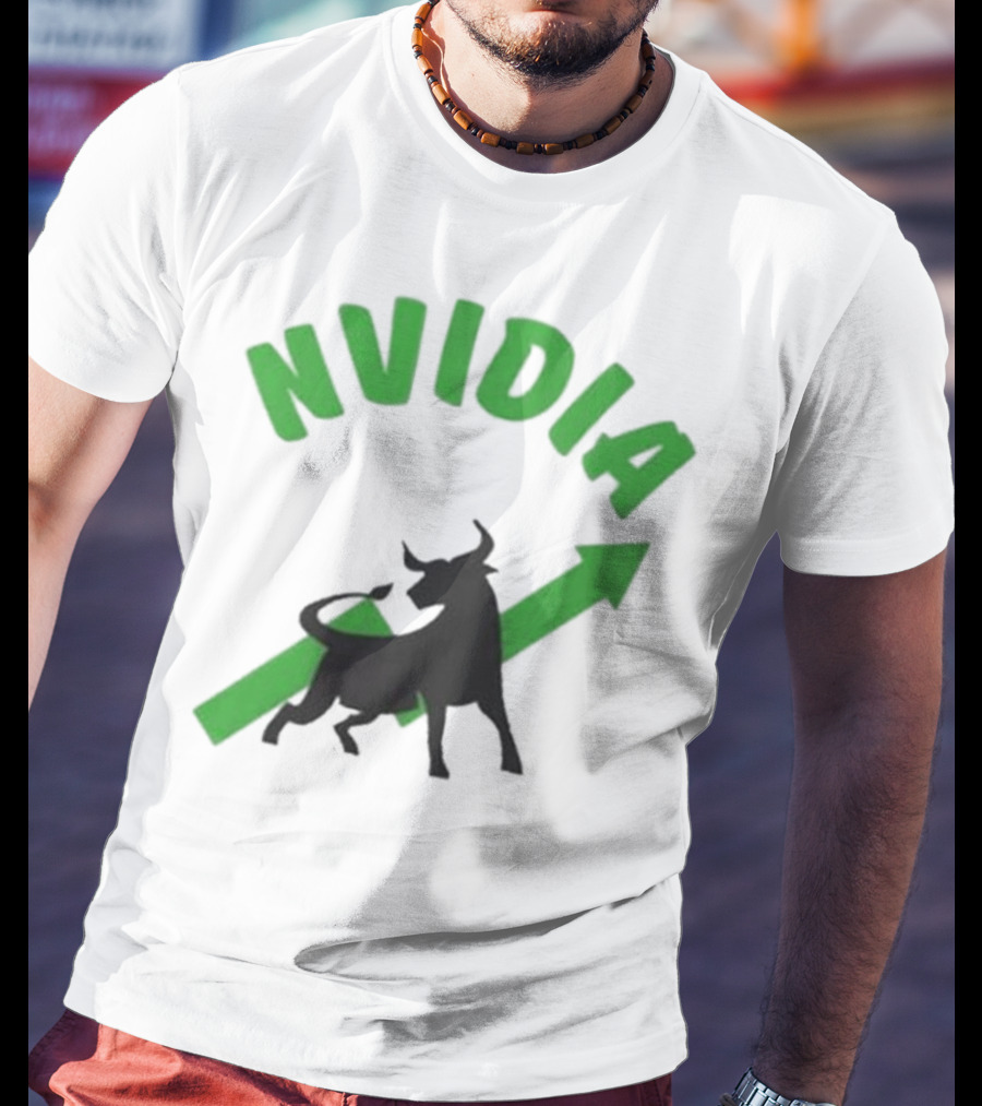 Nvidia Stock Bullish With Upward Arrow And Bull T-Shirt