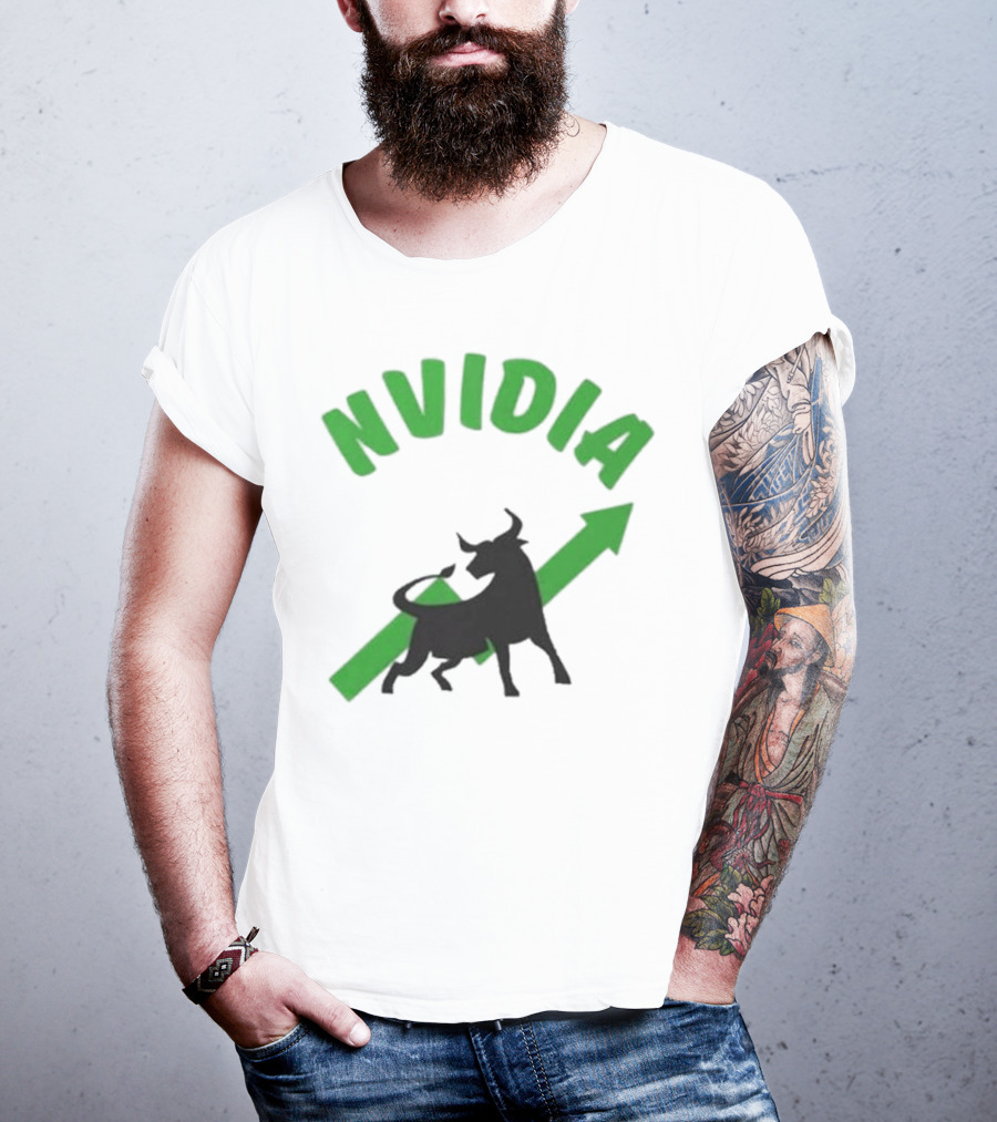 Nvidia Stock Bullish With Upward Arrow And Bull T-Shirt