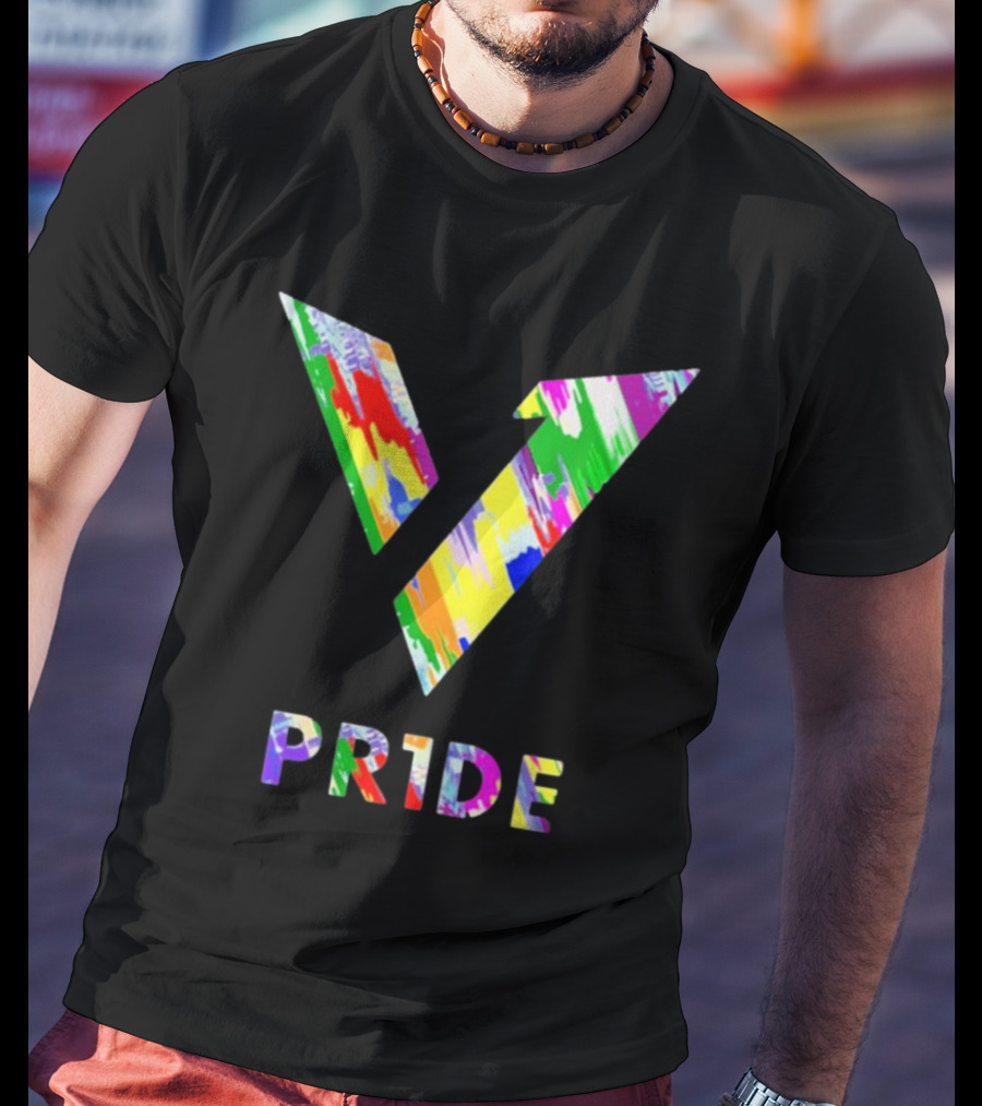 Love Is Love Version1 V Pride Rainbow Paint Splatter T-Shirt
