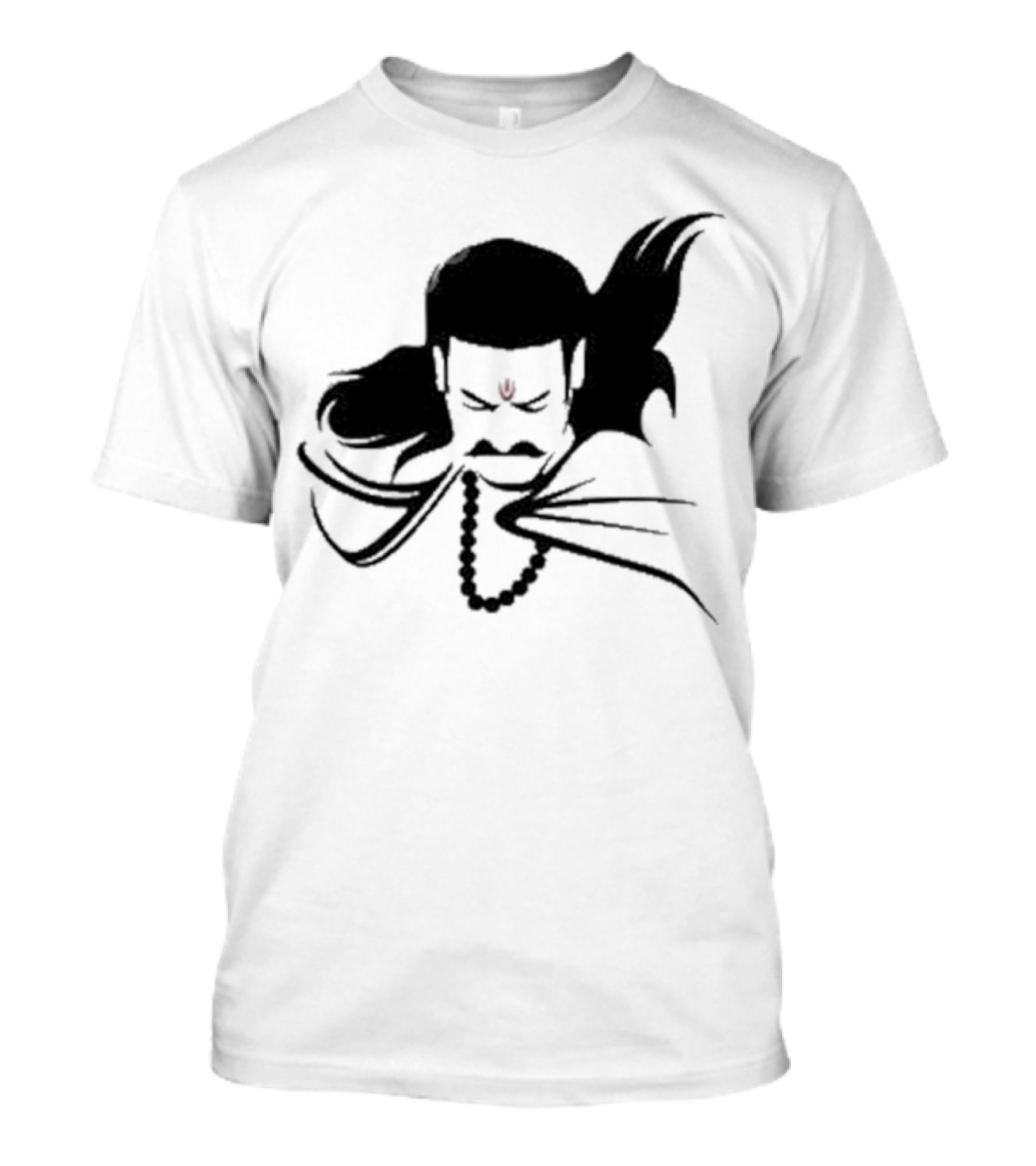 Prabhas The Lone Prince Adipurush Minimalist Silhouette With Red Tilak T-Shirt