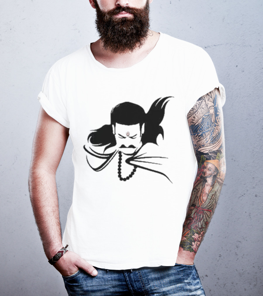 Prabhas The Lone Prince Adipurush Minimalist Silhouette With Red Tilak T-Shirt