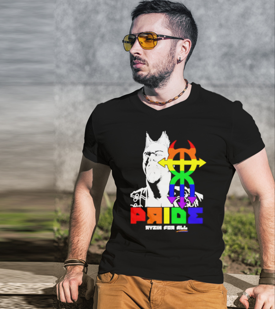 Pride Ryzin For All Rainbow Symbol With Warrior T-Shirt