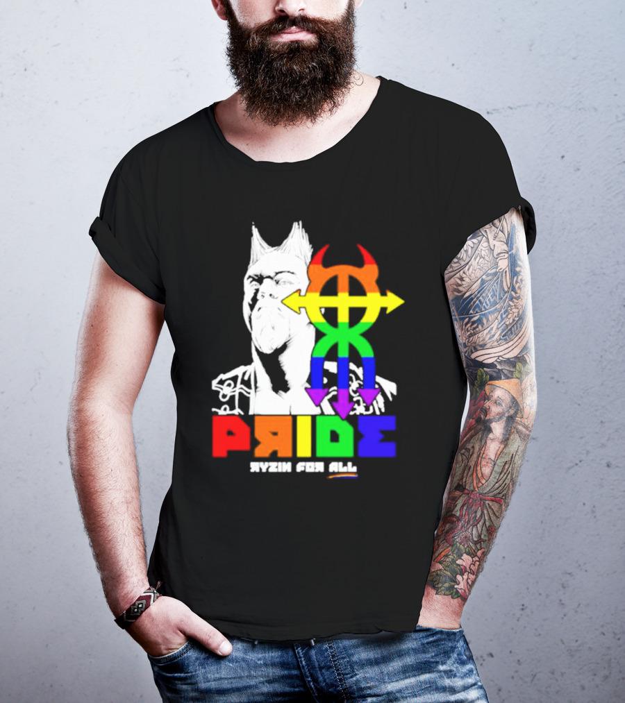 Pride Ryzin For All Rainbow Symbol With Warrior T-Shirt