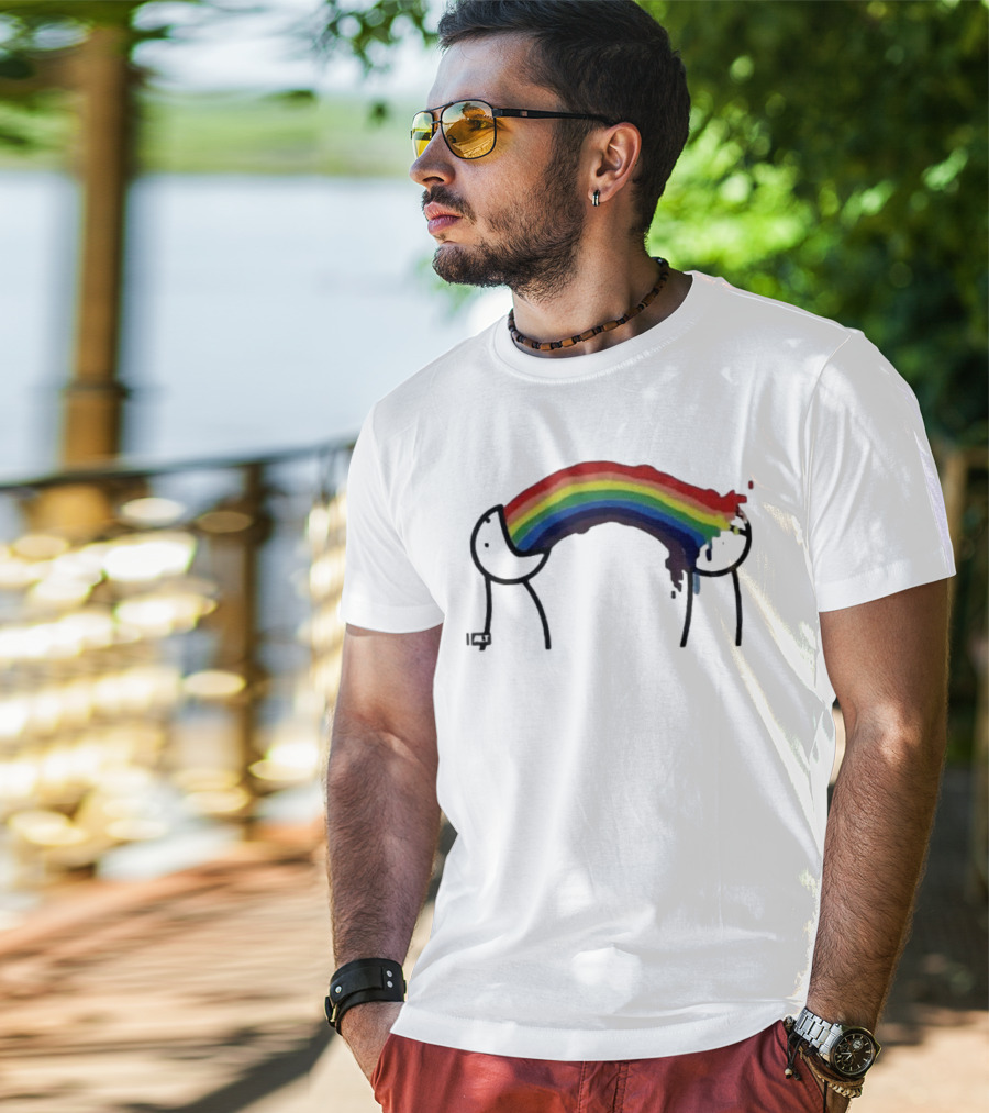 James Woods Sick Of It Rainbow Puke Meme T-Shirt