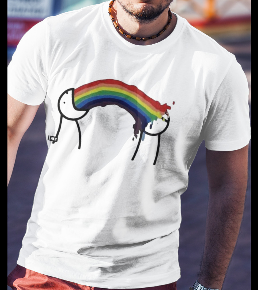 James Woods Sick Of It Rainbow Puke Meme T-Shirt