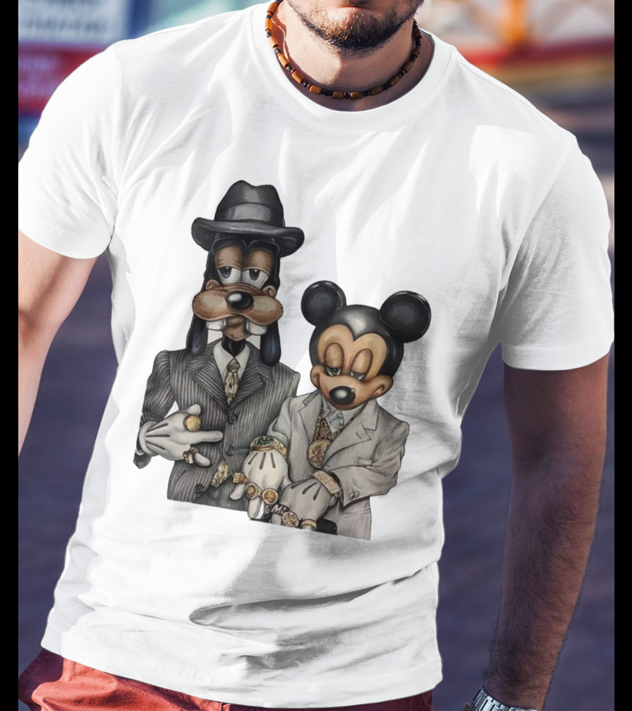 90s Hip Hop Dancehall Soca Junkie Mickey Mouse Goofy Fashion T-Shirt