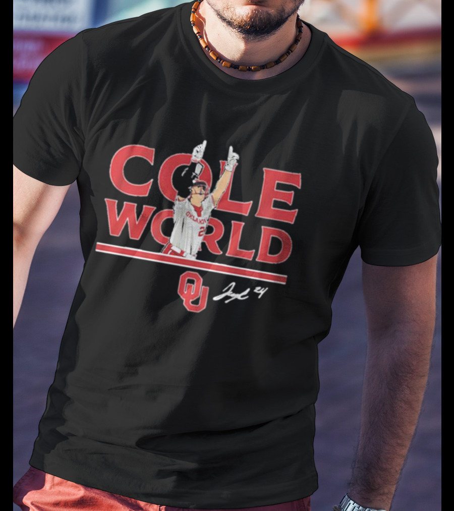 Oklahoma Softball Cole World Jayda Coleman OU Signature 24 T-Shirt