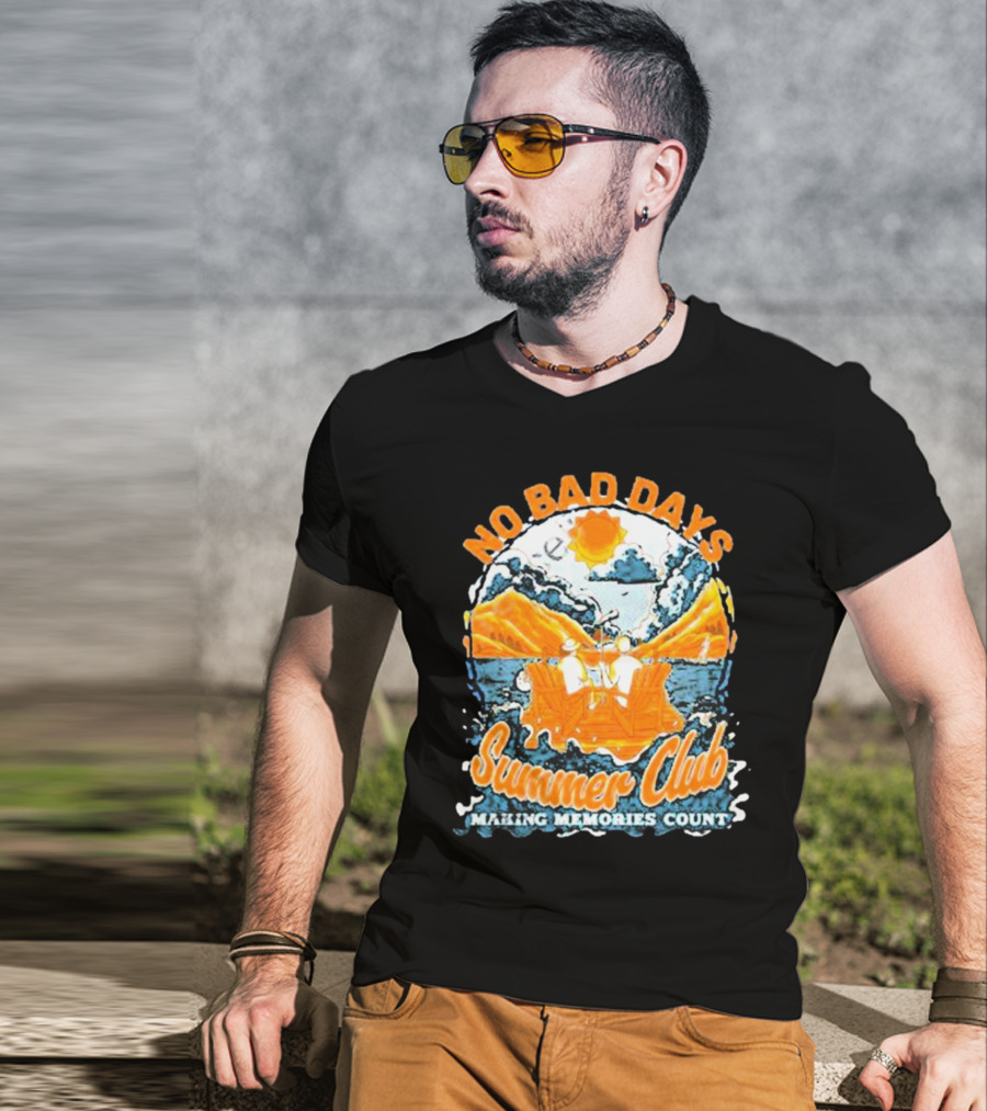 The Hockey Guys No Bad Days Summer Club Making Memories Count Adirondack Lakeside Scene T-Shirt