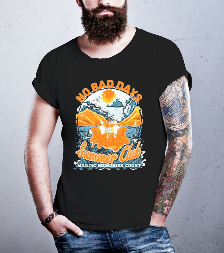 The Hockey Guys No Bad Days Summer Club Making Memories Count Adirondack Lakeside Scene T-Shirt