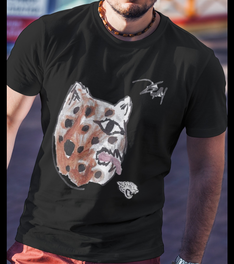 Jacksonville Jaguars Artwork By Tank Bigsby Featuring Stylized Jag Head T-Shirt