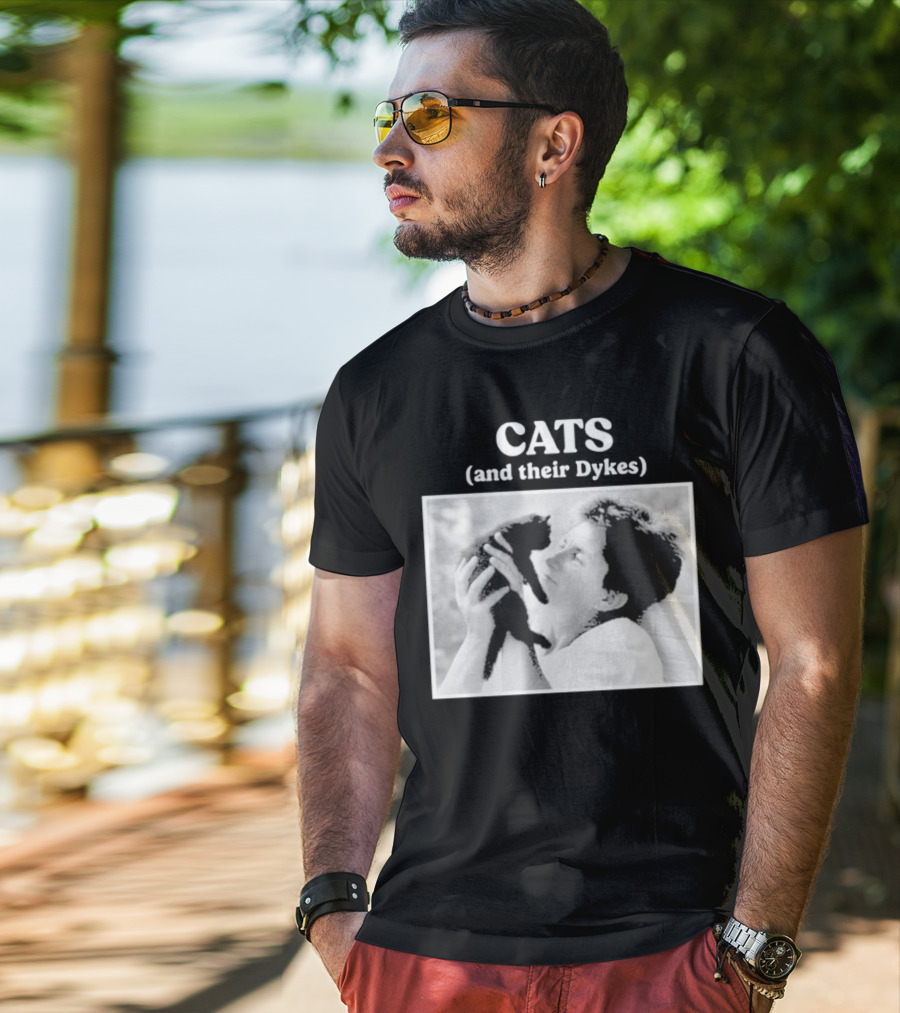 CATS And Their Dykes Black And White Image T-Shirt