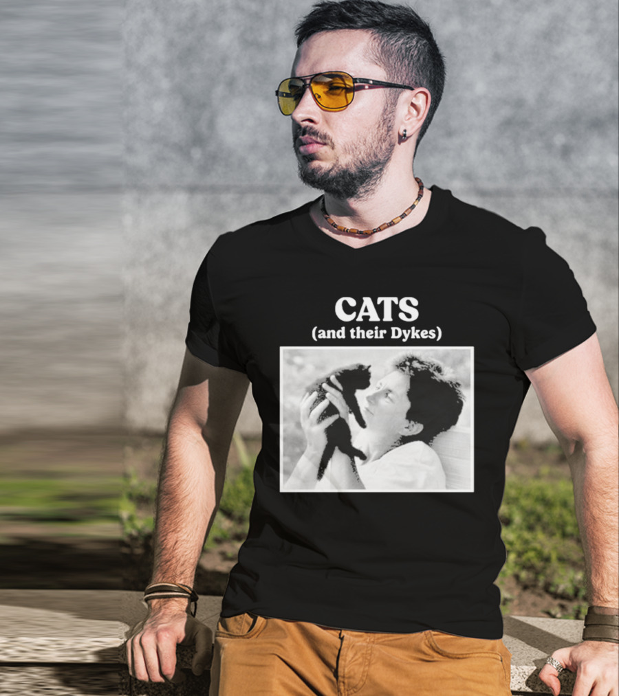 CATS And Their Dykes Black And White Image T-Shirt
