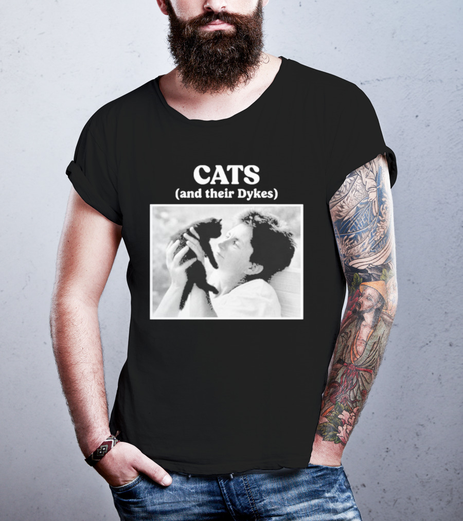 CATS And Their Dykes Black And White Image T-Shirt