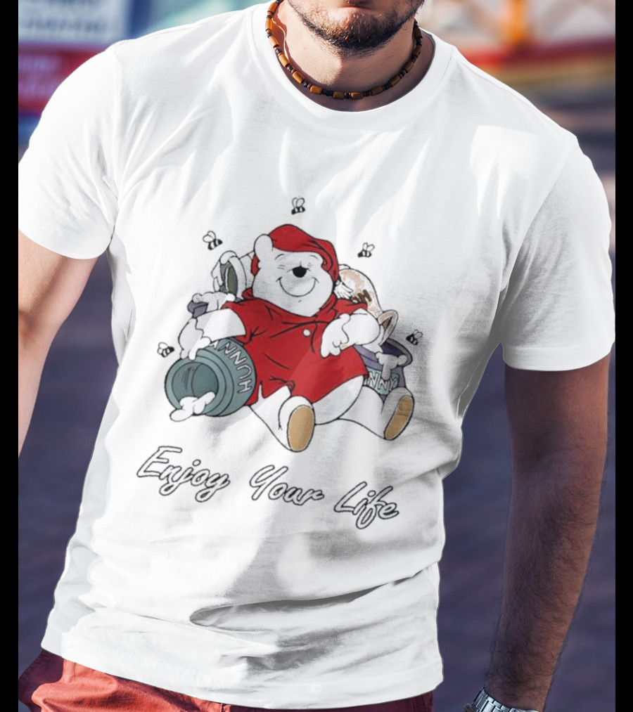 Bear Enjoy Your Life Hunny Pots Red T-Shirt