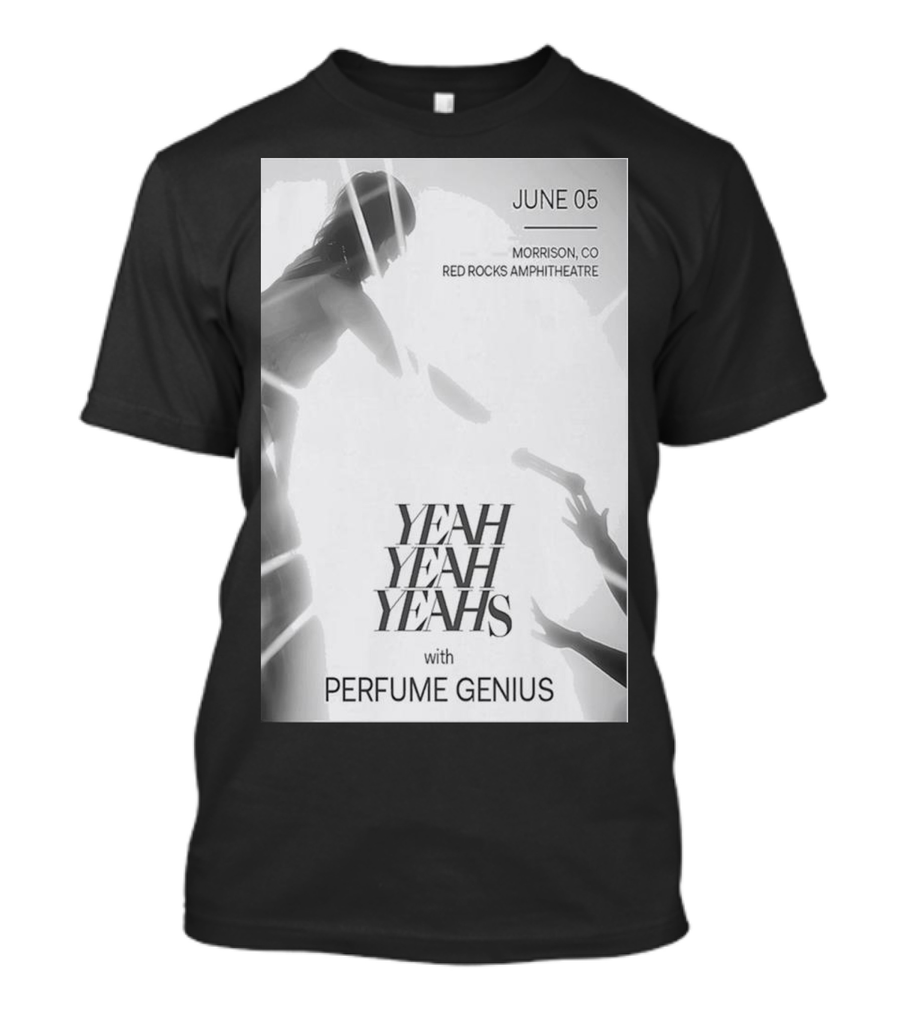 Yeah Yeah Yeahs With Perfume Genius June 05 Red Rocks Morrison CO T-Shirt