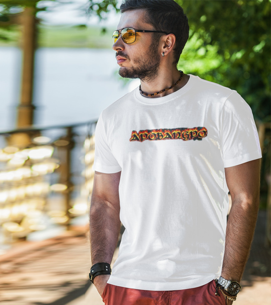 Apobangpo Flame Text T-Shirt