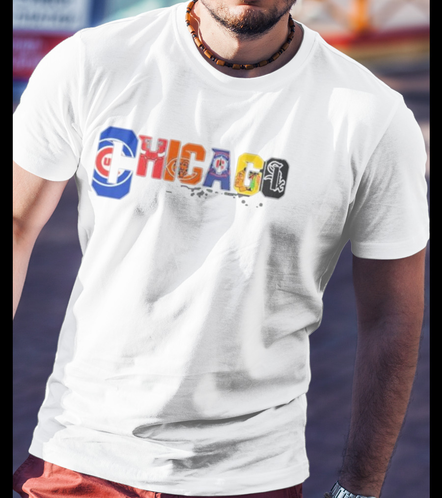 Chicago Sports Teams Logos Collage T-Shirt