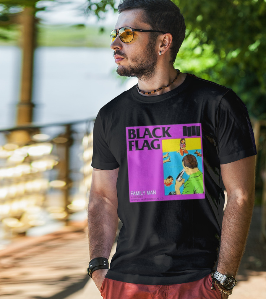 Black Flag Family Man Spoken Word Instrumental CD Album T-Shirt