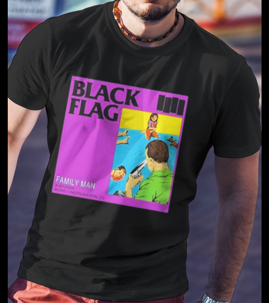 Black Flag Family Man Spoken Word Instrumental CD Album T-Shirt