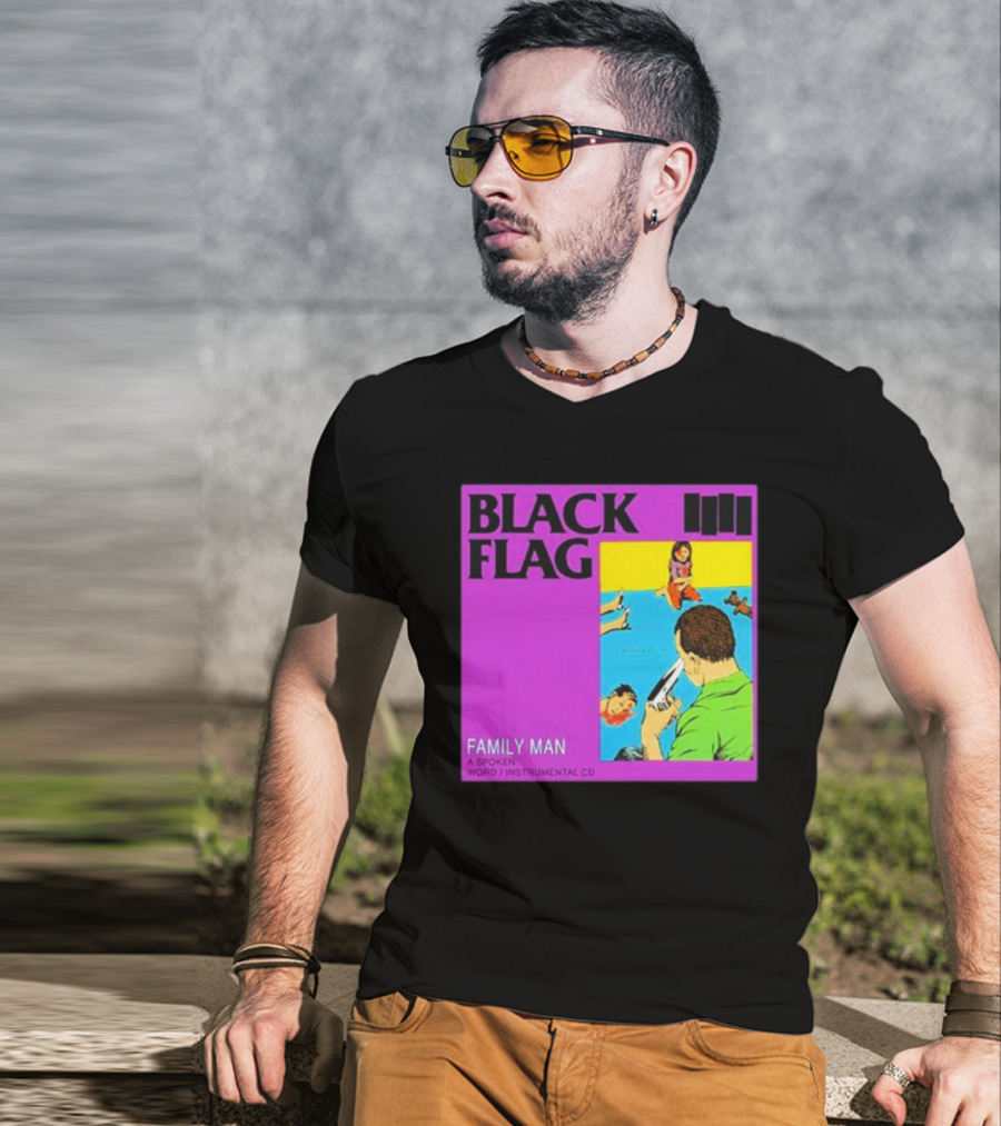 Black Flag Family Man Spoken Word Instrumental CD Album T-Shirt