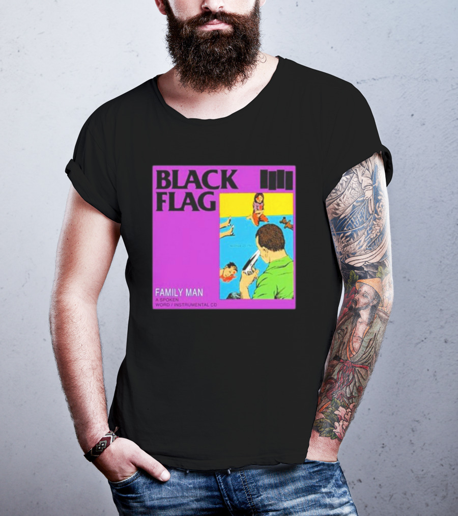 Black Flag Family Man Spoken Word Instrumental CD Album T-Shirt