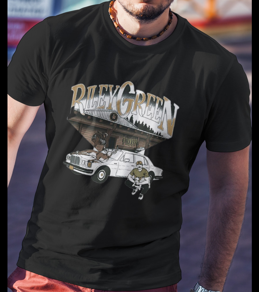 Riley Green Rustic Cabin Car Scene T-Shirt