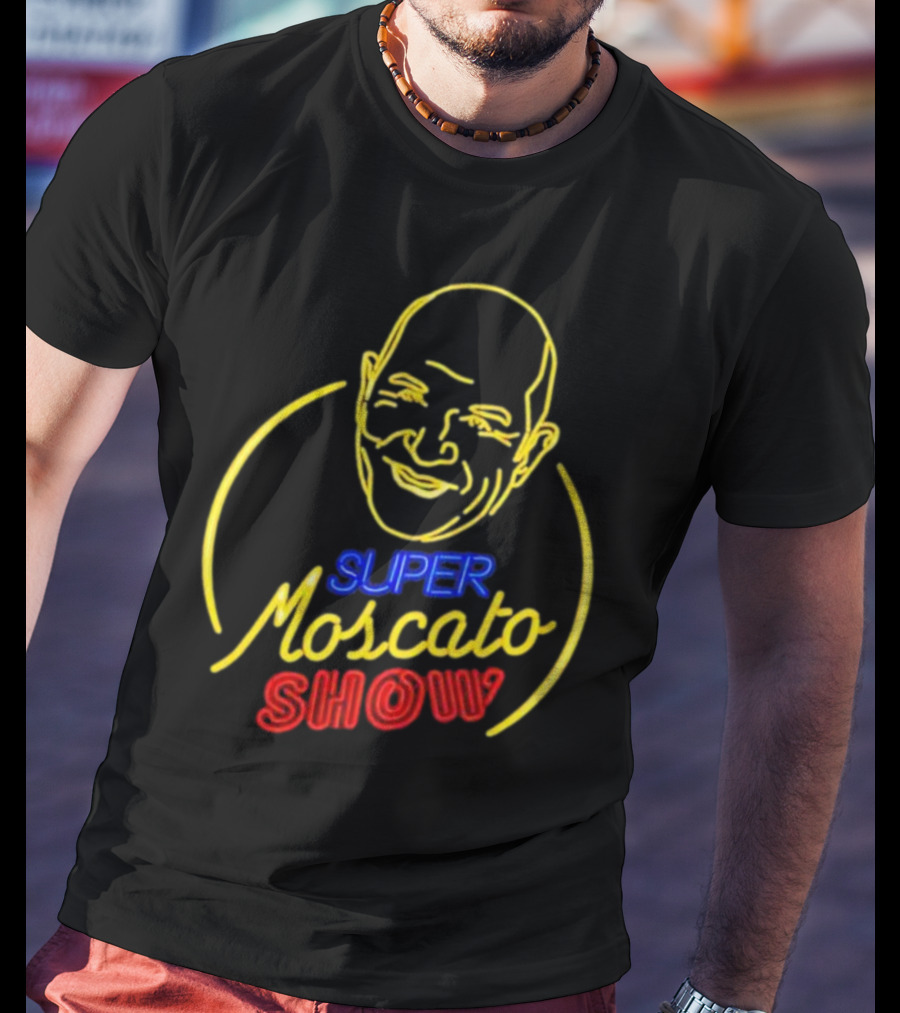 Super Moscato Show Neon Head Outline T-Shirt