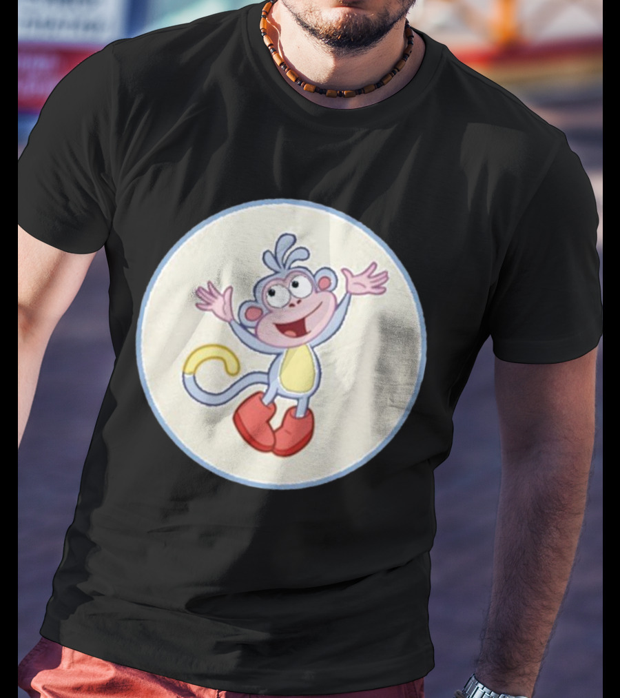 Boots The Monkey Character With Red Boots From Popular Children's Show T-Shirt