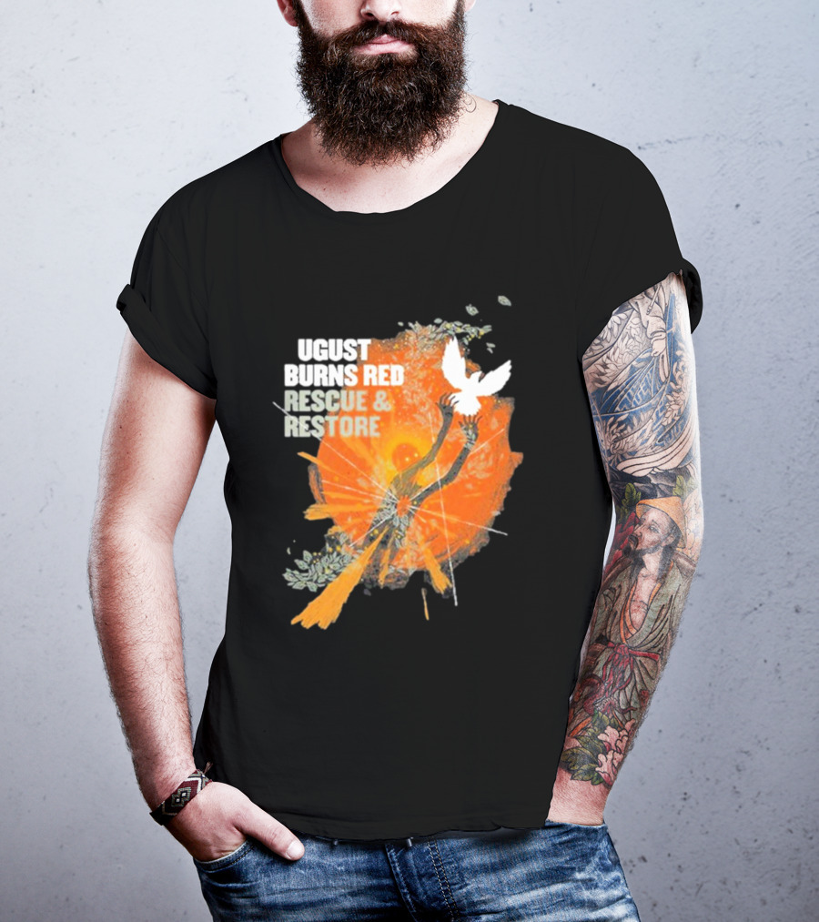 August Burns Red Rescue And Restore Album Uplifted Hands With Dove T-Shirt
