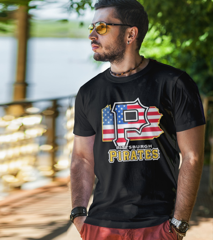 Pittsburgh Pirates American Flag Pennsylvania T-Shirt