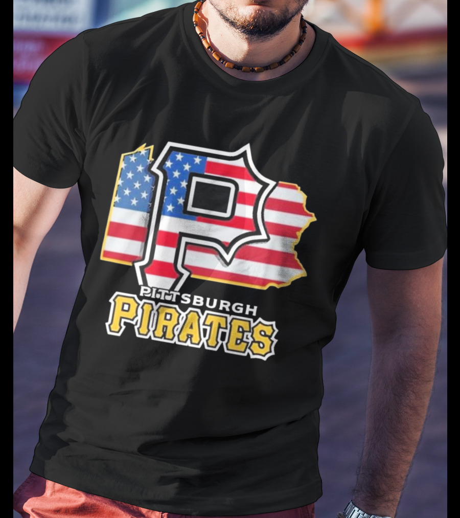 Pittsburgh Pirates American Flag Pennsylvania T-Shirt