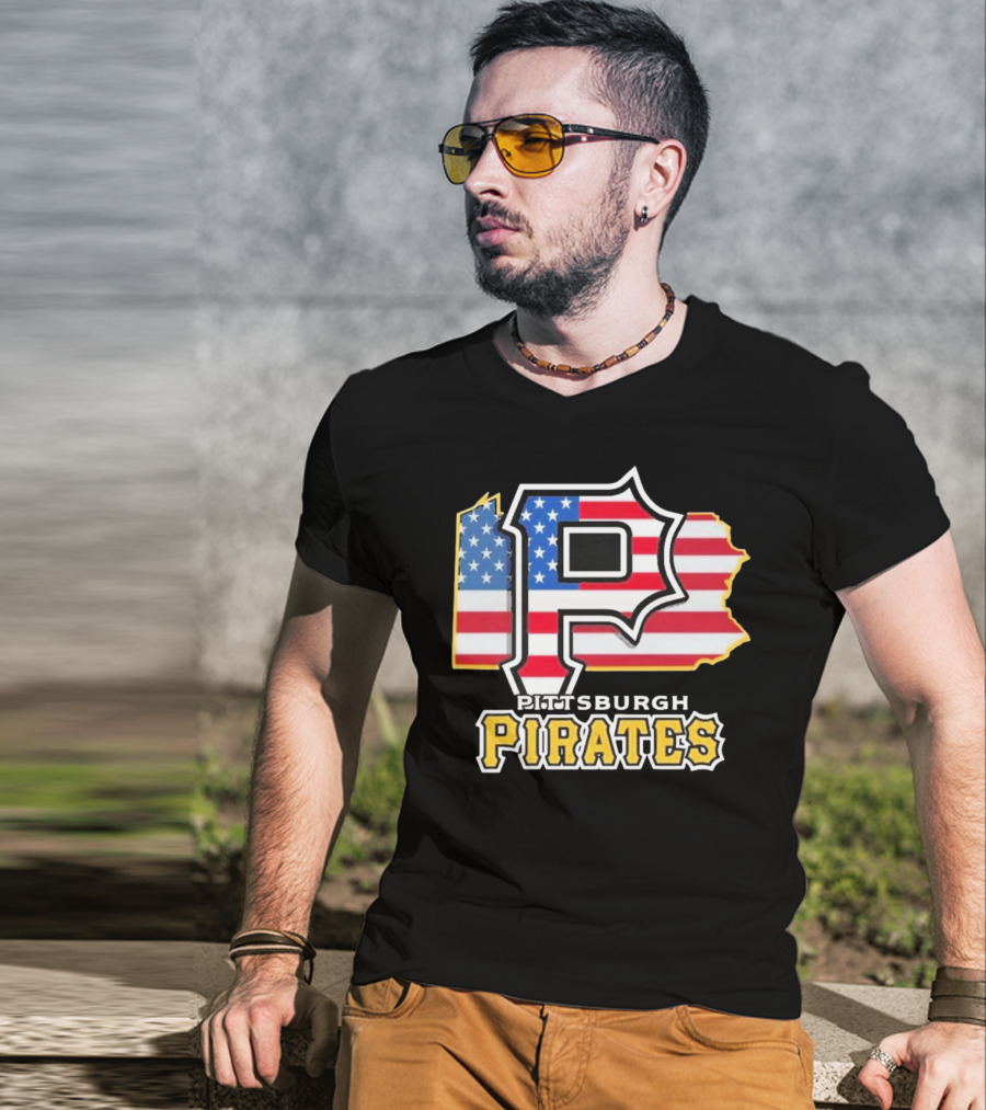 Pittsburgh Pirates American Flag Pennsylvania T-Shirt