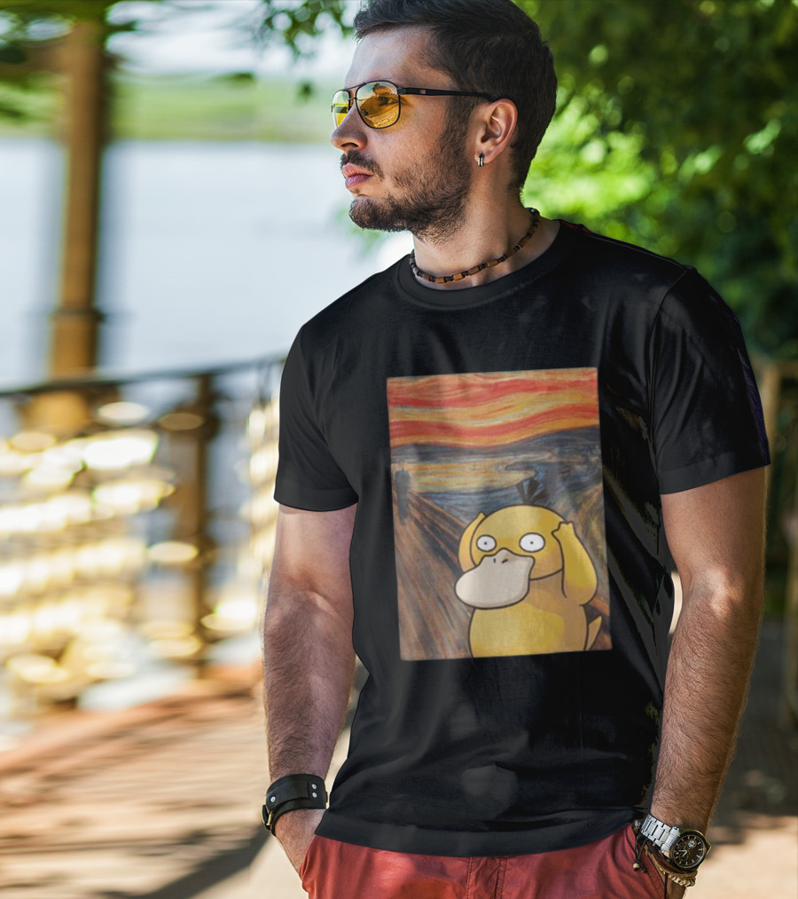 Psyduck Scream Parody Pokemon Art Mashup T-Shirt