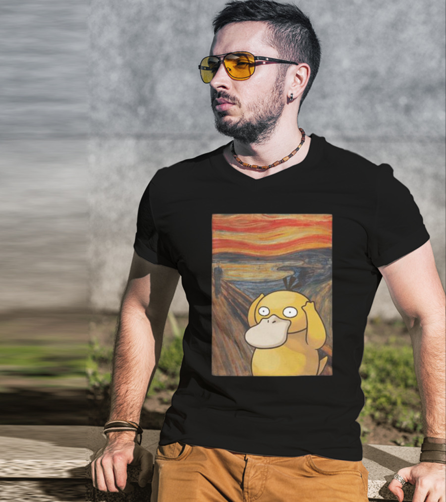 Psyduck Scream Parody Pokemon Art Mashup T-Shirt