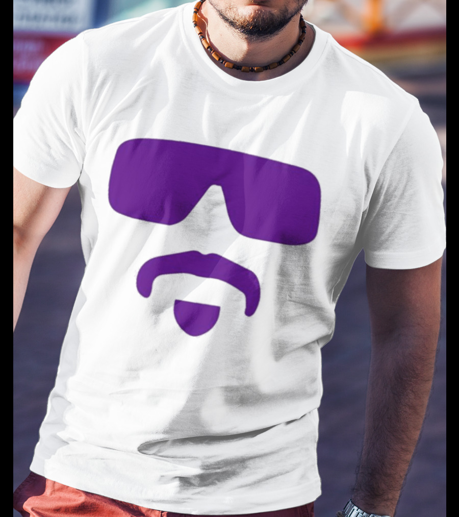 Gavin Guidry Wears Hayden Travinski Purple Sunglasses And Beard T-Shirt