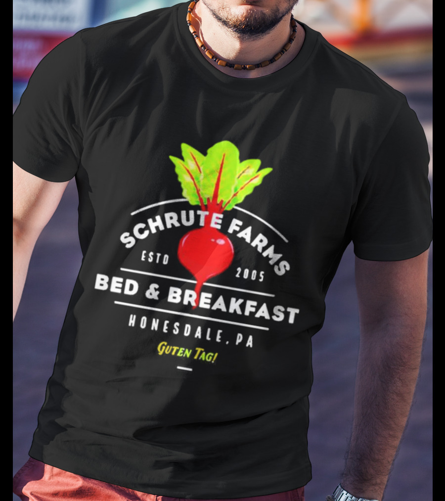 Schrute Farms Bed And Breakfast Honesdale PA Guten Tag ESTD 2005 T-Shirt