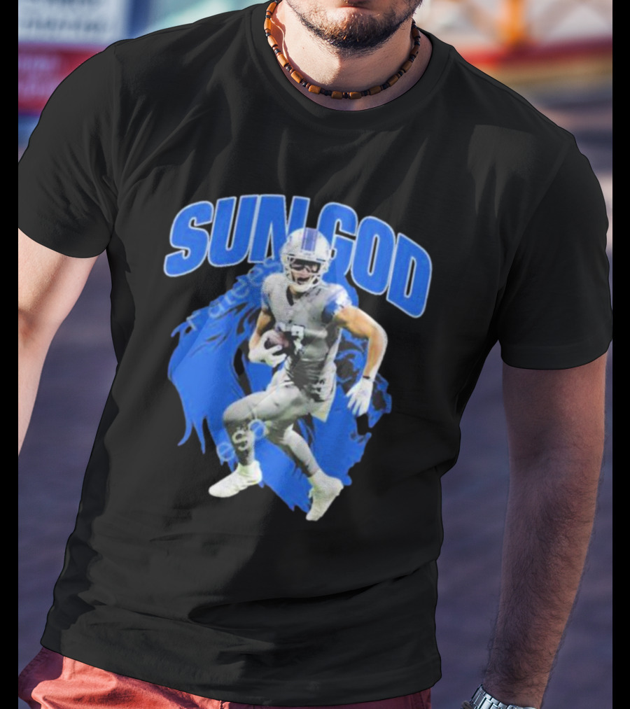 Detroit Lions Sun God Football Player T-Shirt