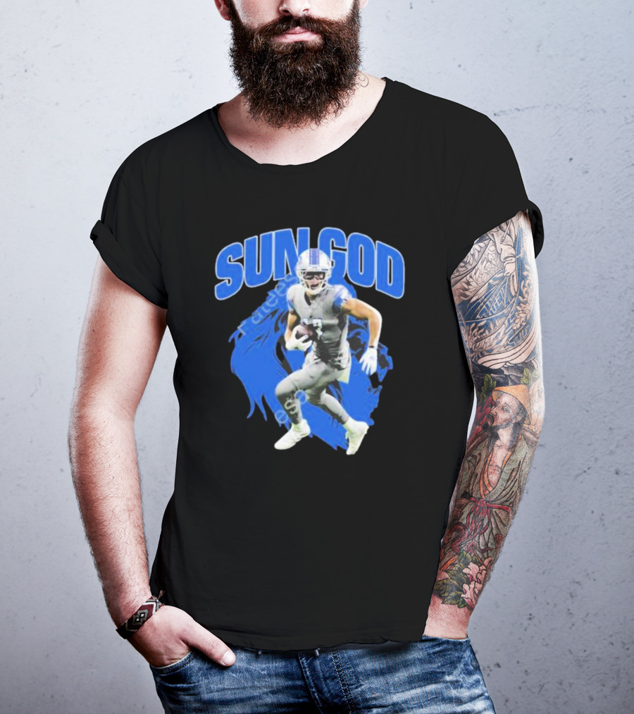Detroit Lions Sun God Football Player T-Shirt