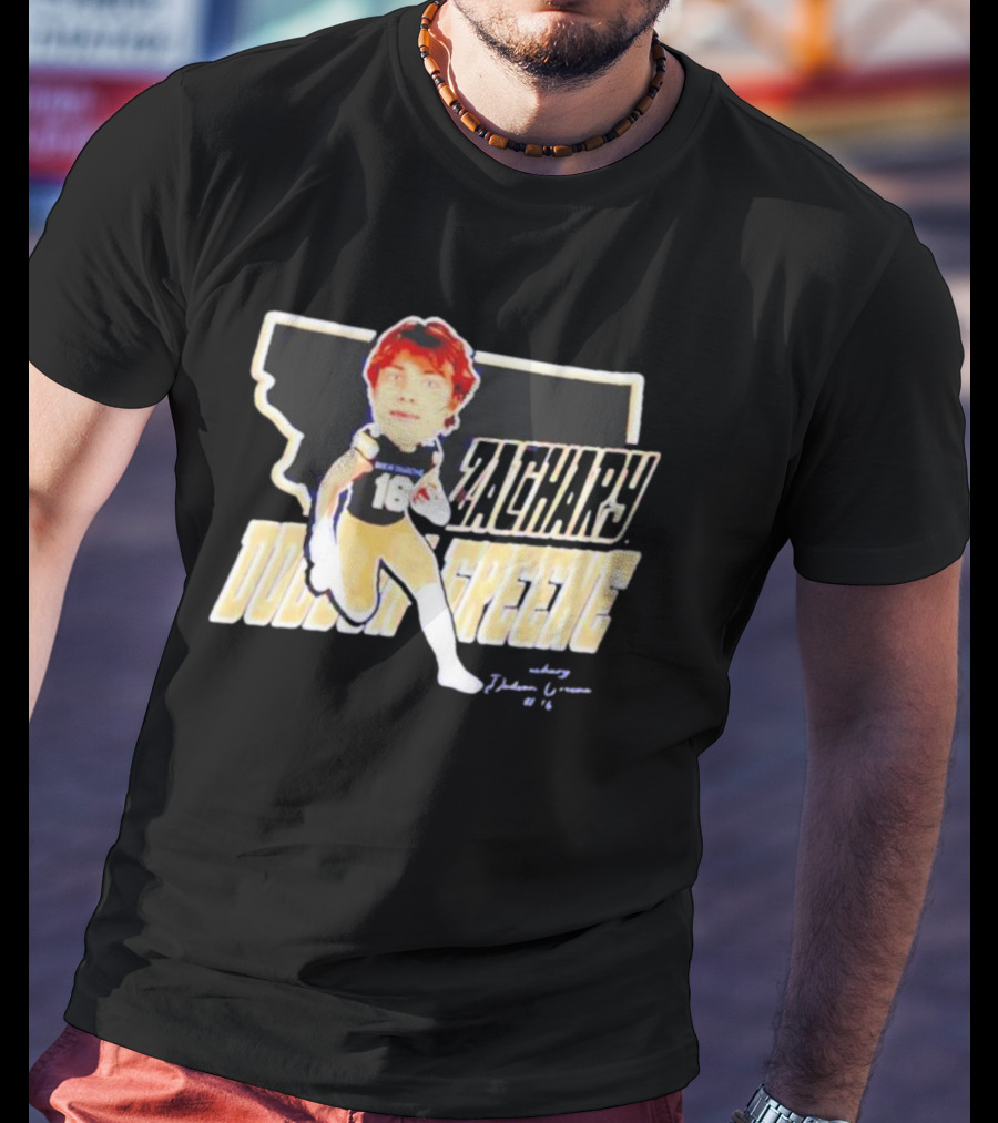MSU Wide Receiver Zachary Dobson-Greene Cartoon Map T-Shirt