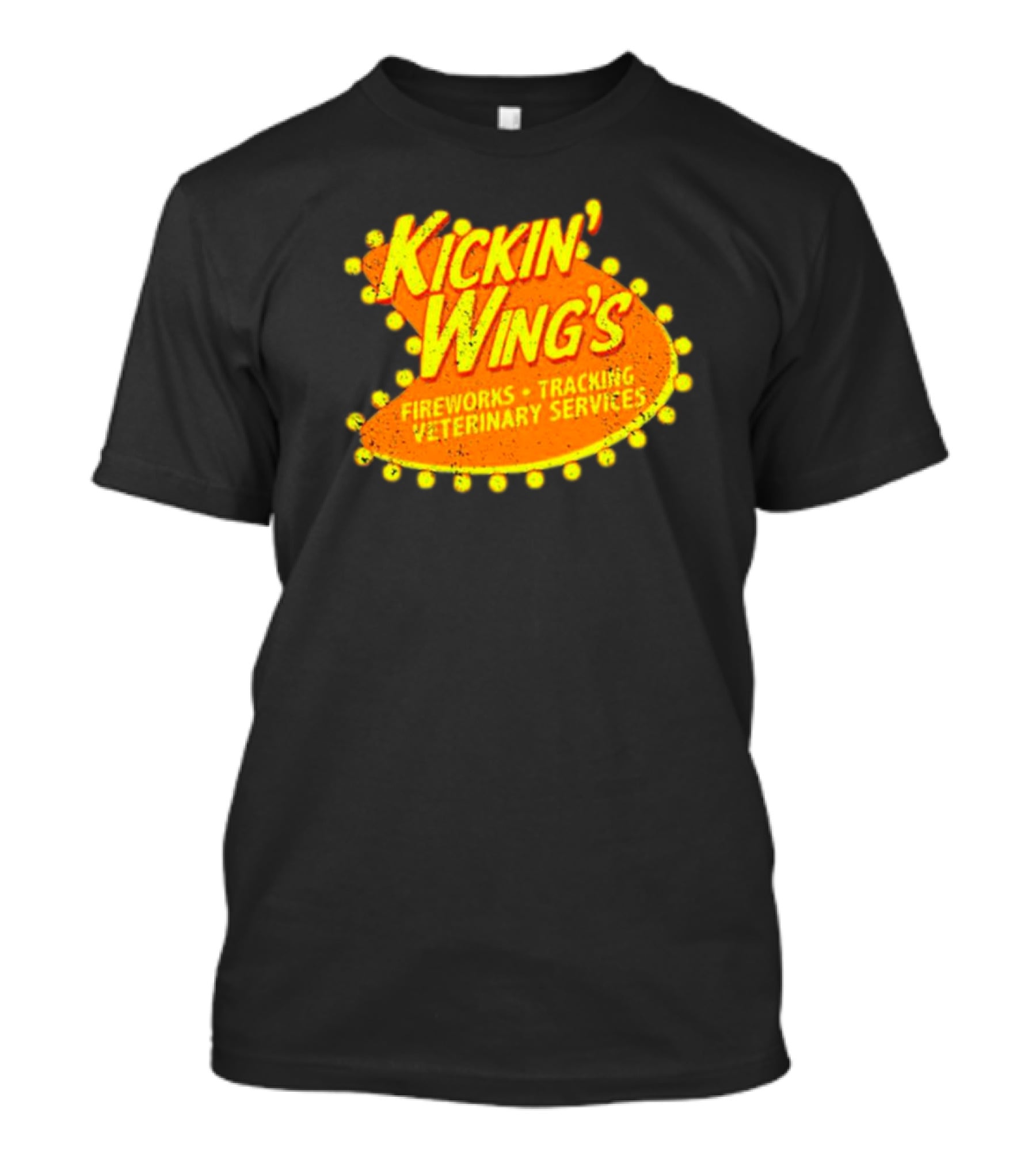 Kickin' Wing's Fireworks Tracking Veterinary Services Joe Dirt T-Shirt
