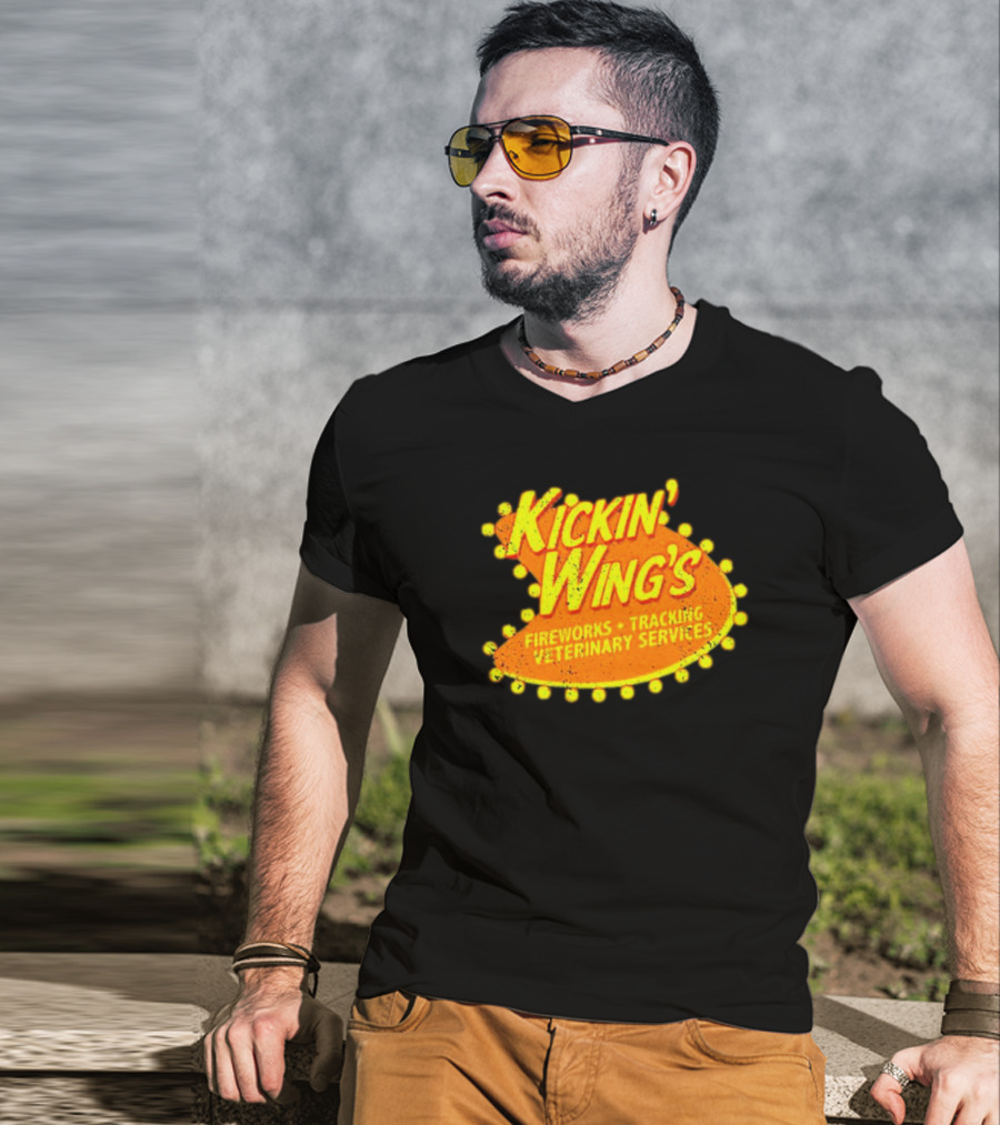 Kickin' Wing's Fireworks Tracking Veterinary Services Joe Dirt T-Shirt