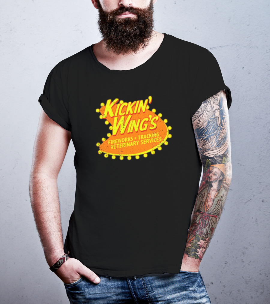 Kickin' Wing's Fireworks Tracking Veterinary Services Joe Dirt T-Shirt