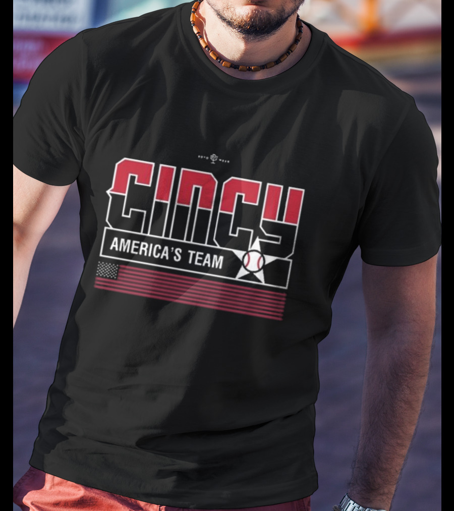 Cincy America's Team Baseball Flag Iconic Phrase T-Shirt