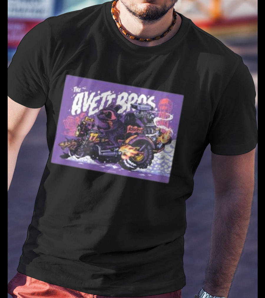 The Avett Bros Raccoon Motorcycle Racing 17 Rockets T-Shirt
