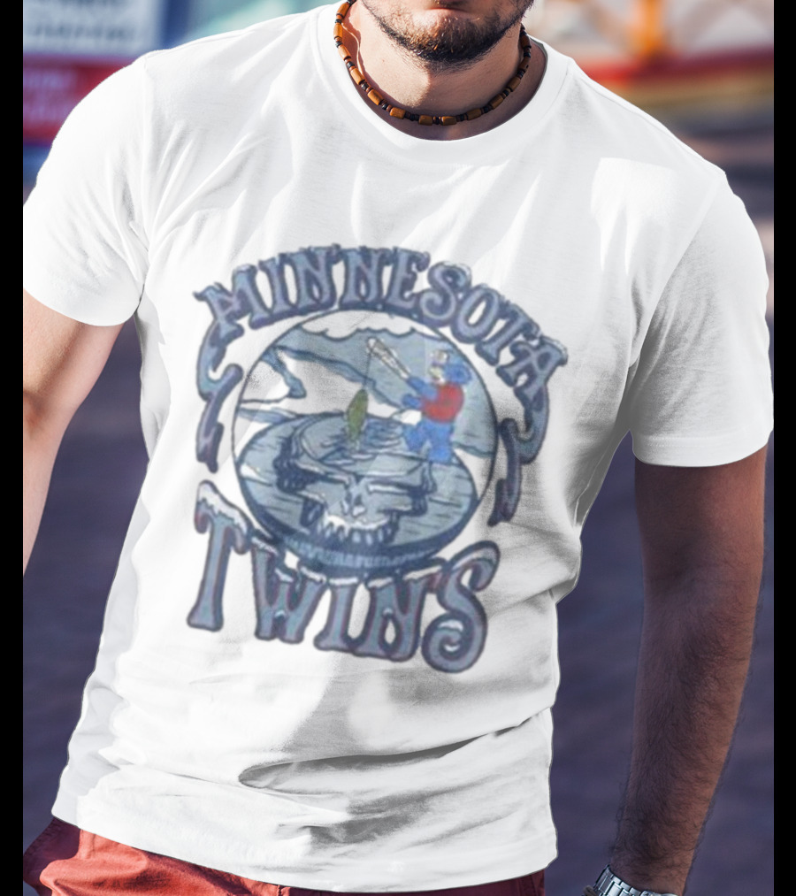Minnesota Twins Grateful Dead Fishing Skull T-Shirt