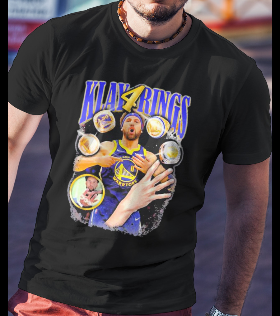 Klay 4 Rings Golden State Warriors Basketball T-Shirt