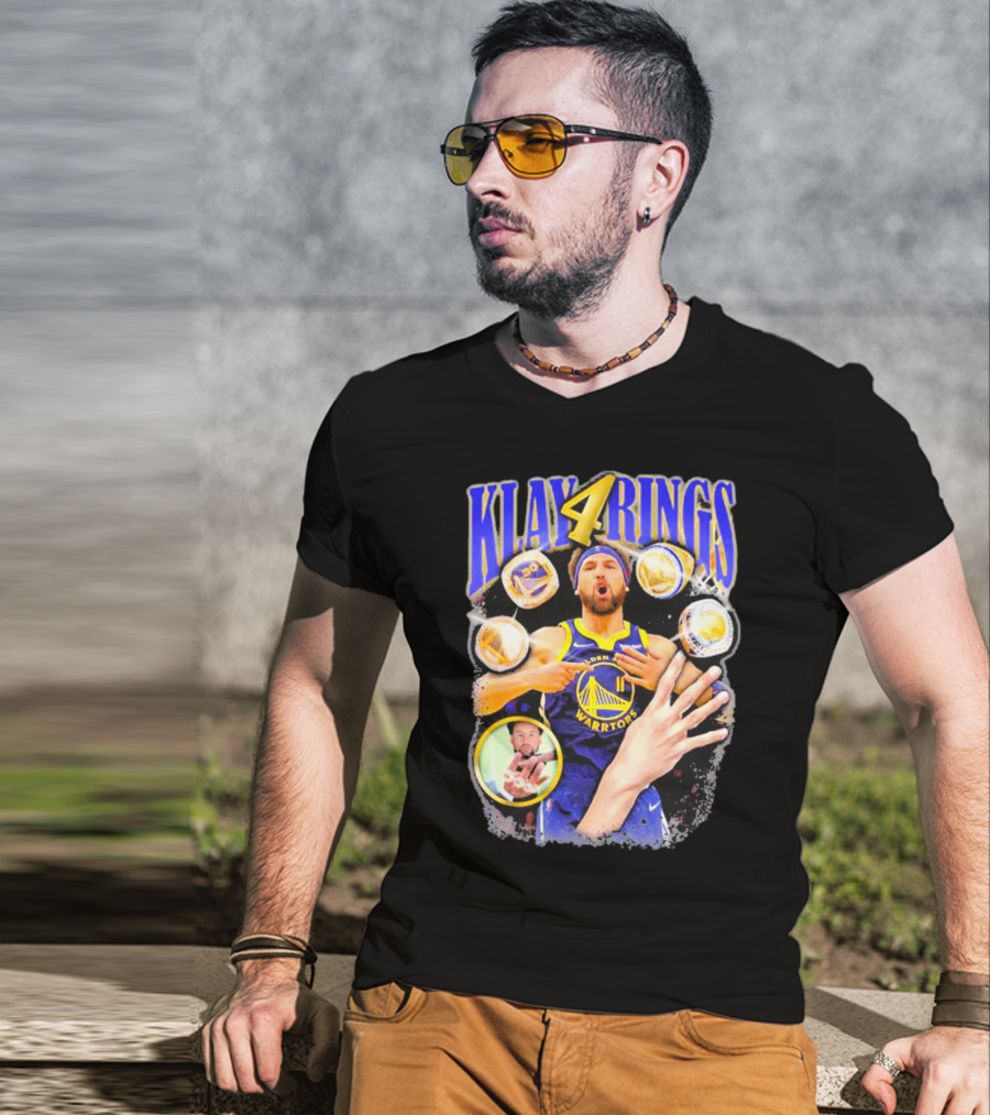 Klay 4 Rings Golden State Warriors Basketball T-Shirt