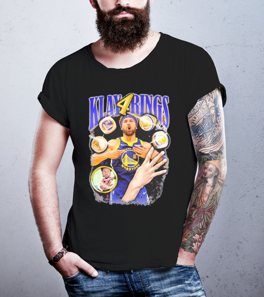 Klay 4 Rings Golden State Warriors Basketball T-Shirt