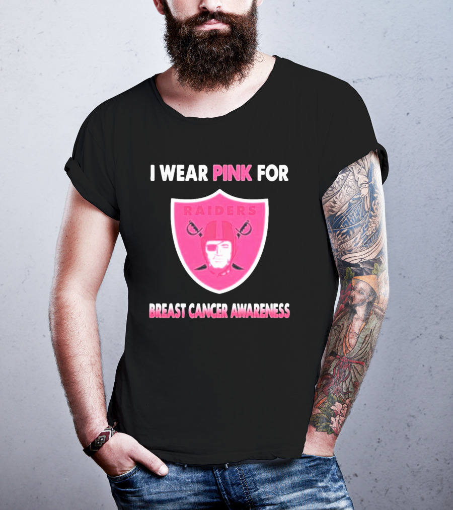 Las Vegas Raiders I Wear Pink For Breast Cancer Awareness T-Shirt